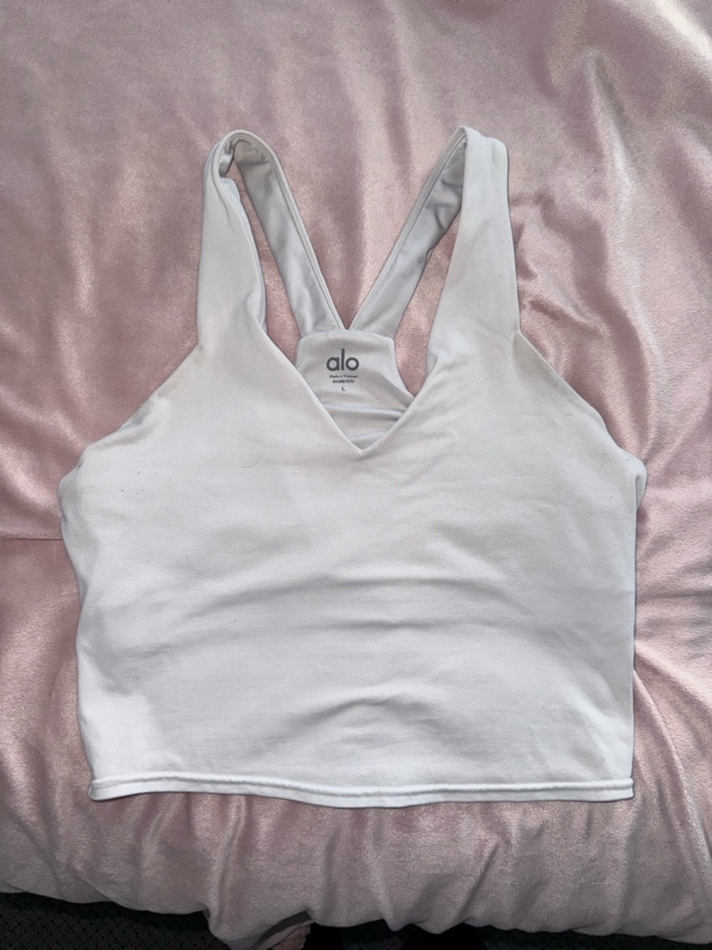 ALO Yoga White Real Bra Tank